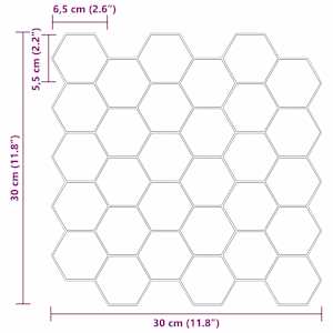 Hexagonální dlaždice 10 pcs Bílá šedá 30 x 30 cm - obrázek 10