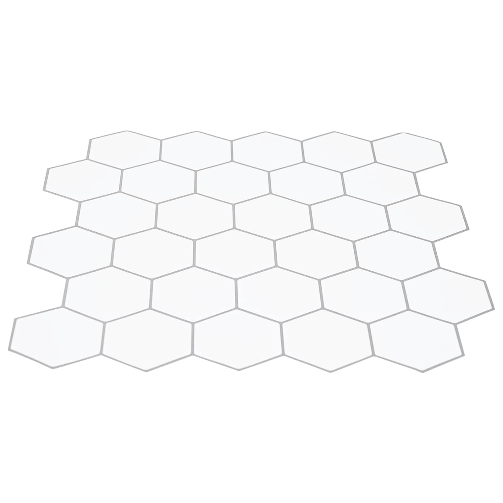 Šesterokotna ploščica 20 pcs Bela siva 30 x 30 cm - slika 3