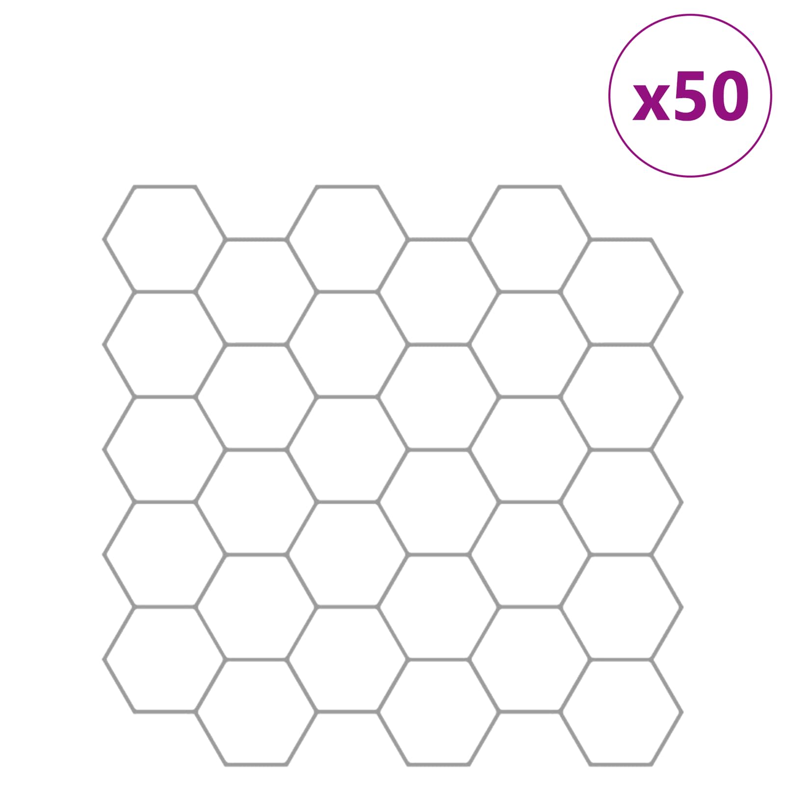 Šesterokotna ploščica 50 pcs Bela siva 30 x 30 cm - slika 2