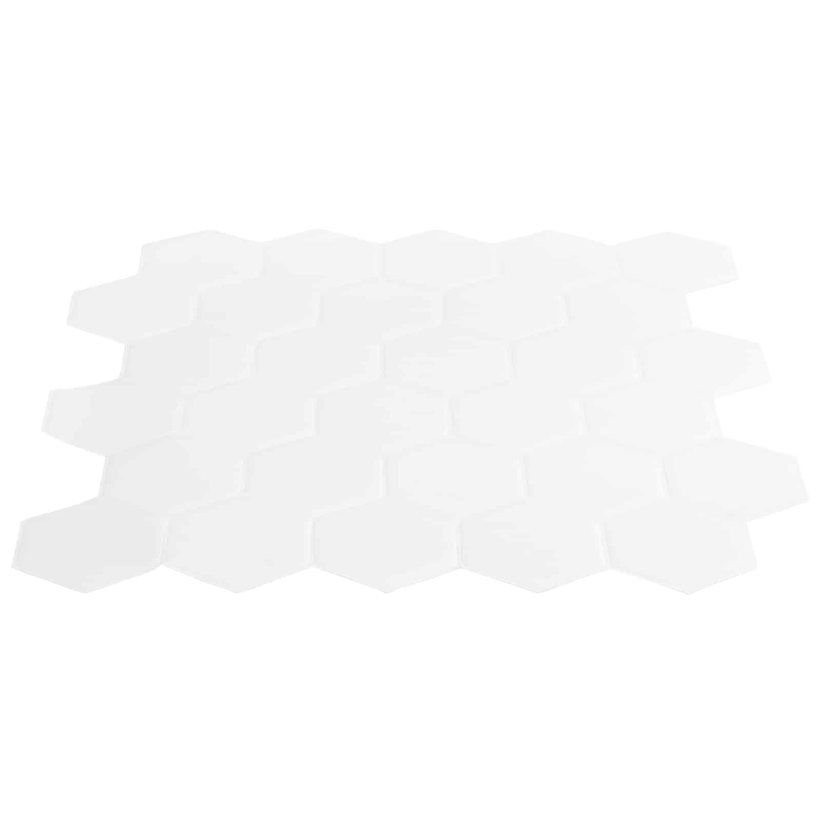 Šesterokotna ploščica 50 pcs Bela 30 x 30 cm Poliuretan in PET - slika 3