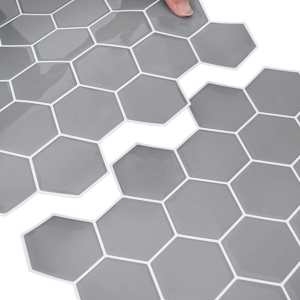 Hexagonální dlaždice 10 pcs Šedá 30 x 30 cm Polyuretan a PET - obrázek 7