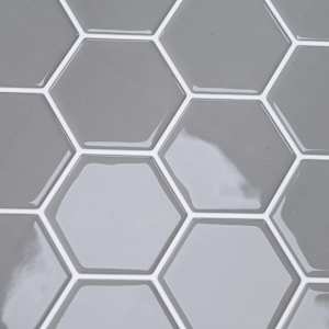 Hexagonální dlaždice 10 pcs Šedá 30 x 30 cm Polyuretan a PET - obrázek 9
