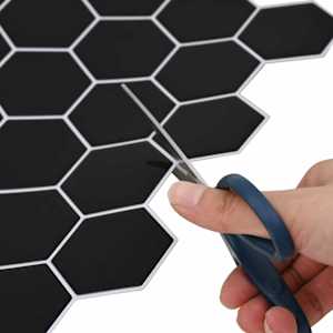 Hexagonální dlaždice 10 pcs Černá 30 x 30 cm Polyuretan a PET - obrázek 5