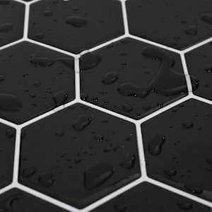 Hexagonální dlaždice 10 pcs Černá 30 x 30 cm Polyuretan a PET - obrázek 8