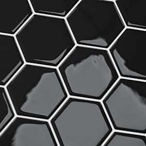 Hexagonální dlaždice 10 pcs Černá 30 x 30 cm Polyuretan a PET - obrázek 9