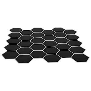 Hexagonální dlaždice 10 pcs Černá 30 x 30 cm Polyuretan a PET - obrázek 3