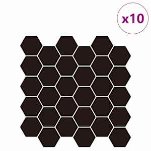 Hexagonální dlaždice 10 pcs Černá 30 x 30 cm Polyuretan a PET - obrázek 2
