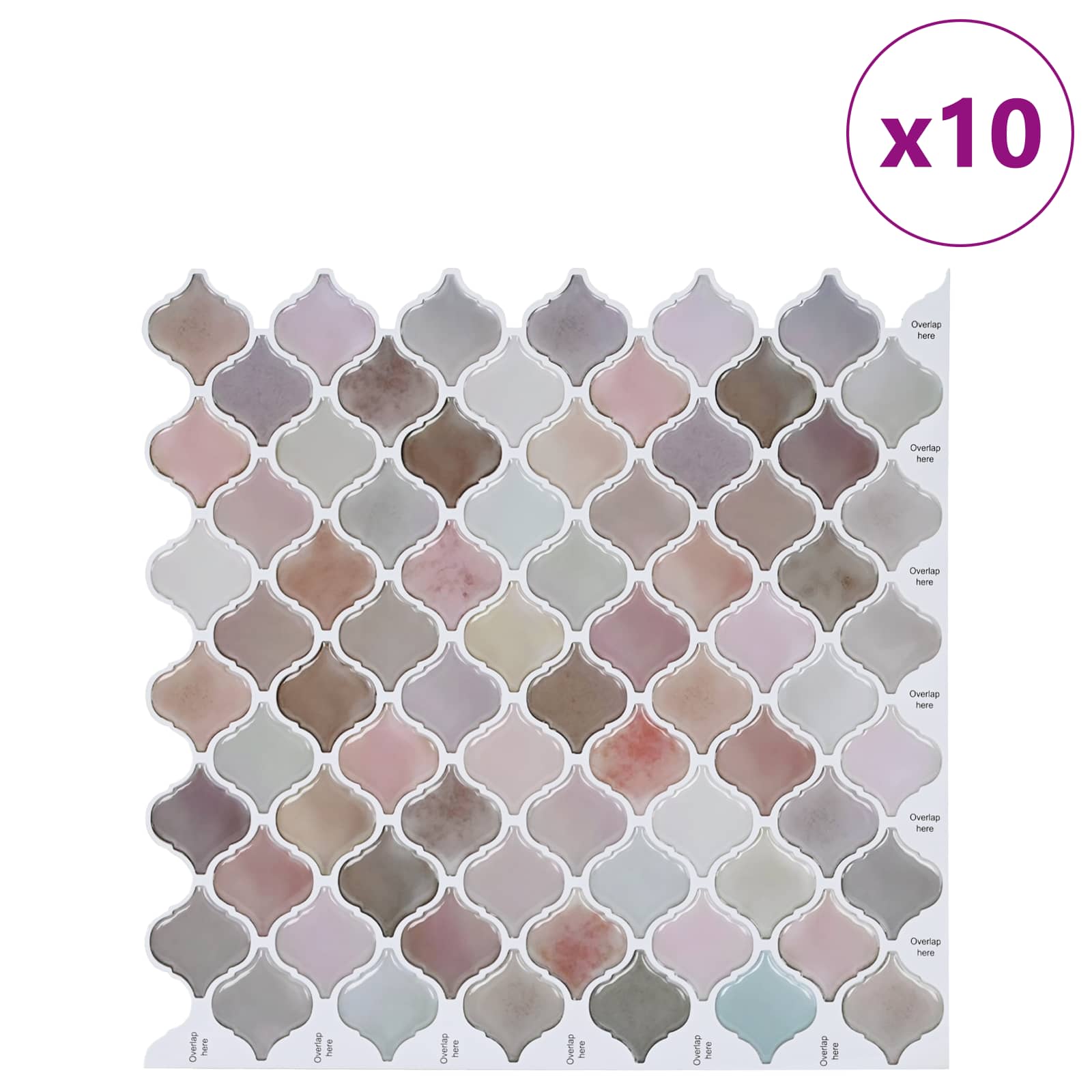 Ploščica Lanturn 10 pcs Bež 27 x 27 cm Poliuretan in PET - slika 2