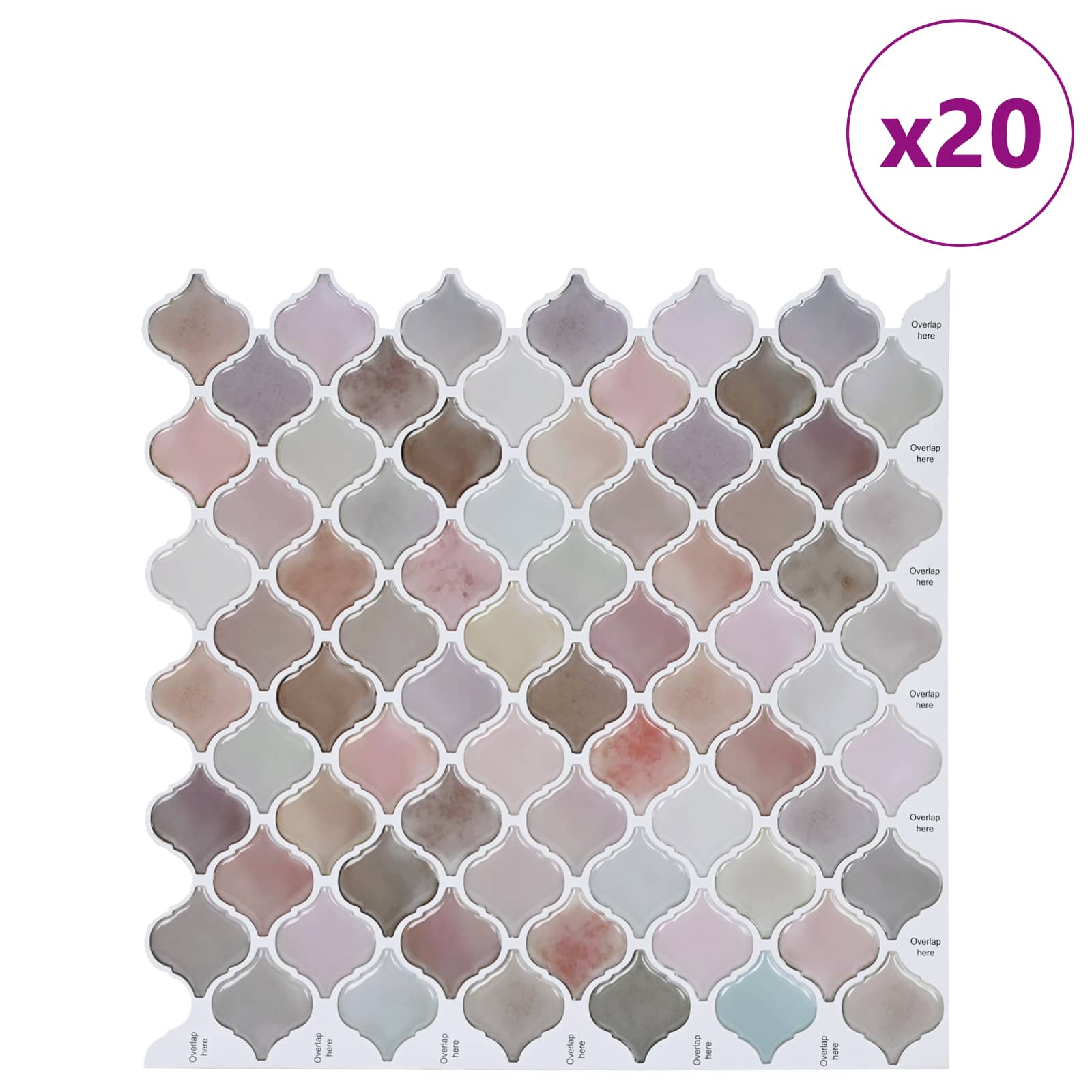 Ploščica Lanturn 20 pcs Bež 27 x 27 cm Poliuretan in PET - slika 2