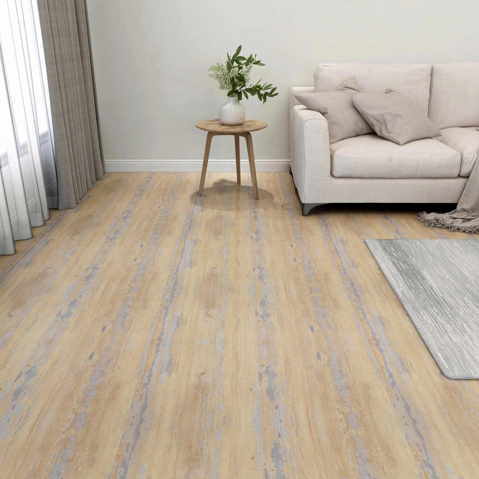 vidaXL Bodenplanken Braun und Grau 5,11 m² 55 Stk. PVC