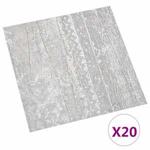 Samolepicí podlahová prkna 30,5 x 30,5 cm 20 pcs PVC Šedá - obrázek 2