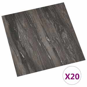 Samolepicí podlahová prkna 30,5 x 30,5 cm 20 pcs PVC Tmavě šedá - obrázek 2