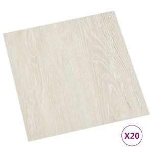 Samolepicí podlahová prkna 30,5 x 30,5 cm 20 pcs PVC Krémová - obrázek 2