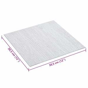 Samolepicí podlahová prkna 30,5 x 30,5 cm 20 pcs PVC Bílá - obrázek 6