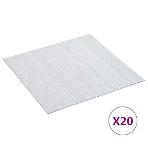 Samolepicí podlahová prkna 30,5 x 30,5 cm 20 pcs PVC Bílá - obrázek 2