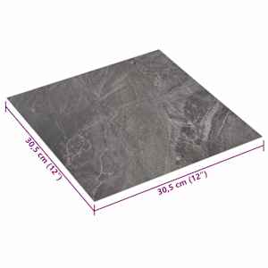 Samolepicí podlahová prkna 30,5 x 30,5 cm 20 pcs PVC Černá - obrázek 6