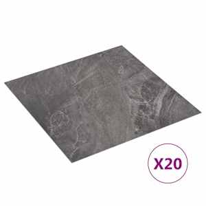 Samolepicí podlahová prkna 30,5 x 30,5 cm 20 pcs PVC Černá - obrázek 2