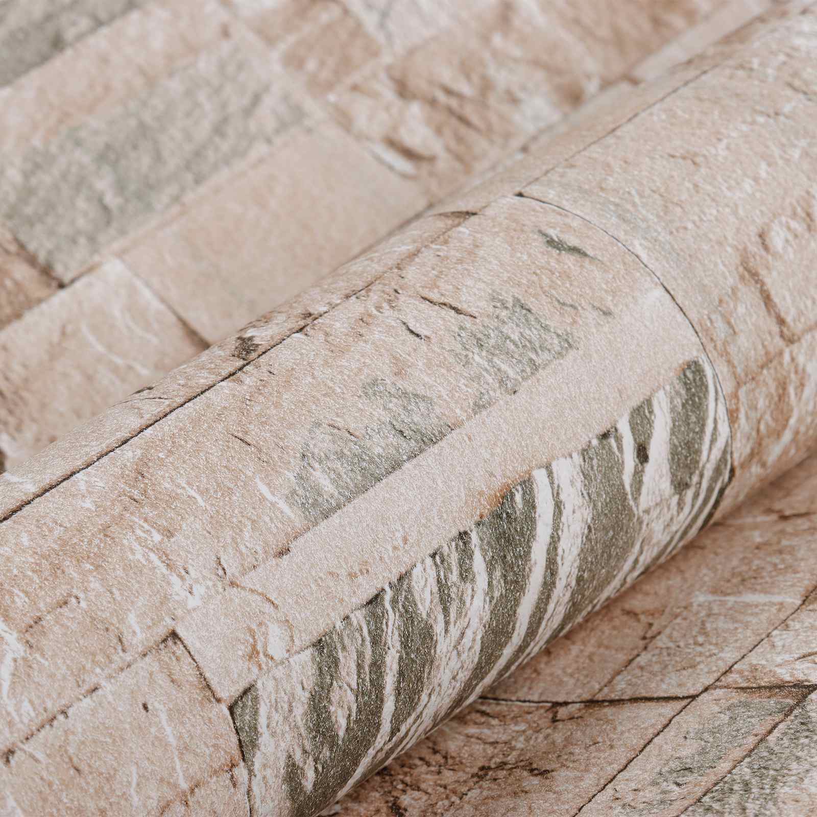3D Steen Behang Beige 10 x 0,53 m Non-Woven Stof image 5