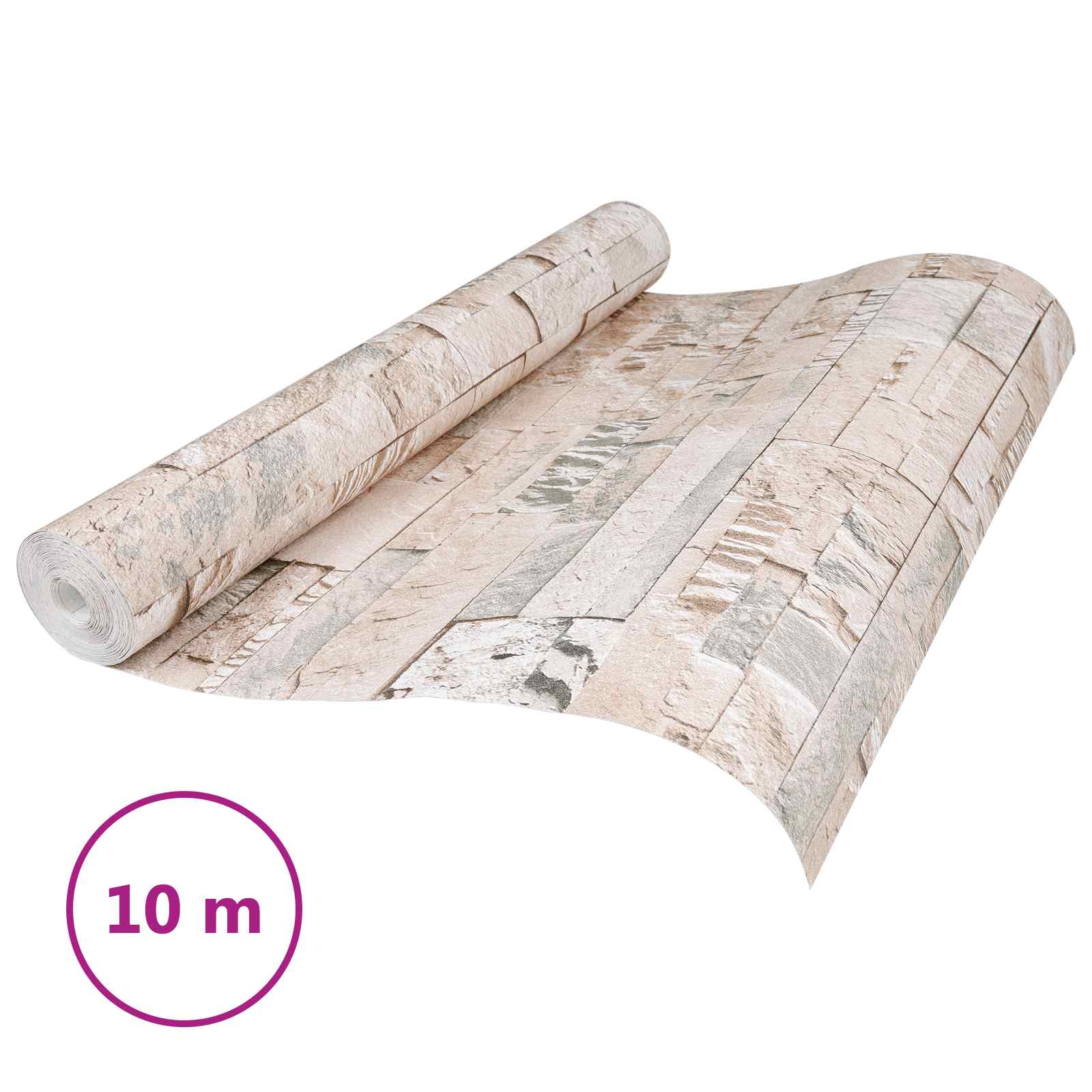 3D Steen Behang Beige 10 x 0,53 m Non-Woven Stof image 2