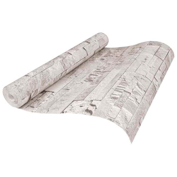 vidaXL 3D Kivi Tapeet Kreemjas 10 x 0,53 m Kootaud Kanga