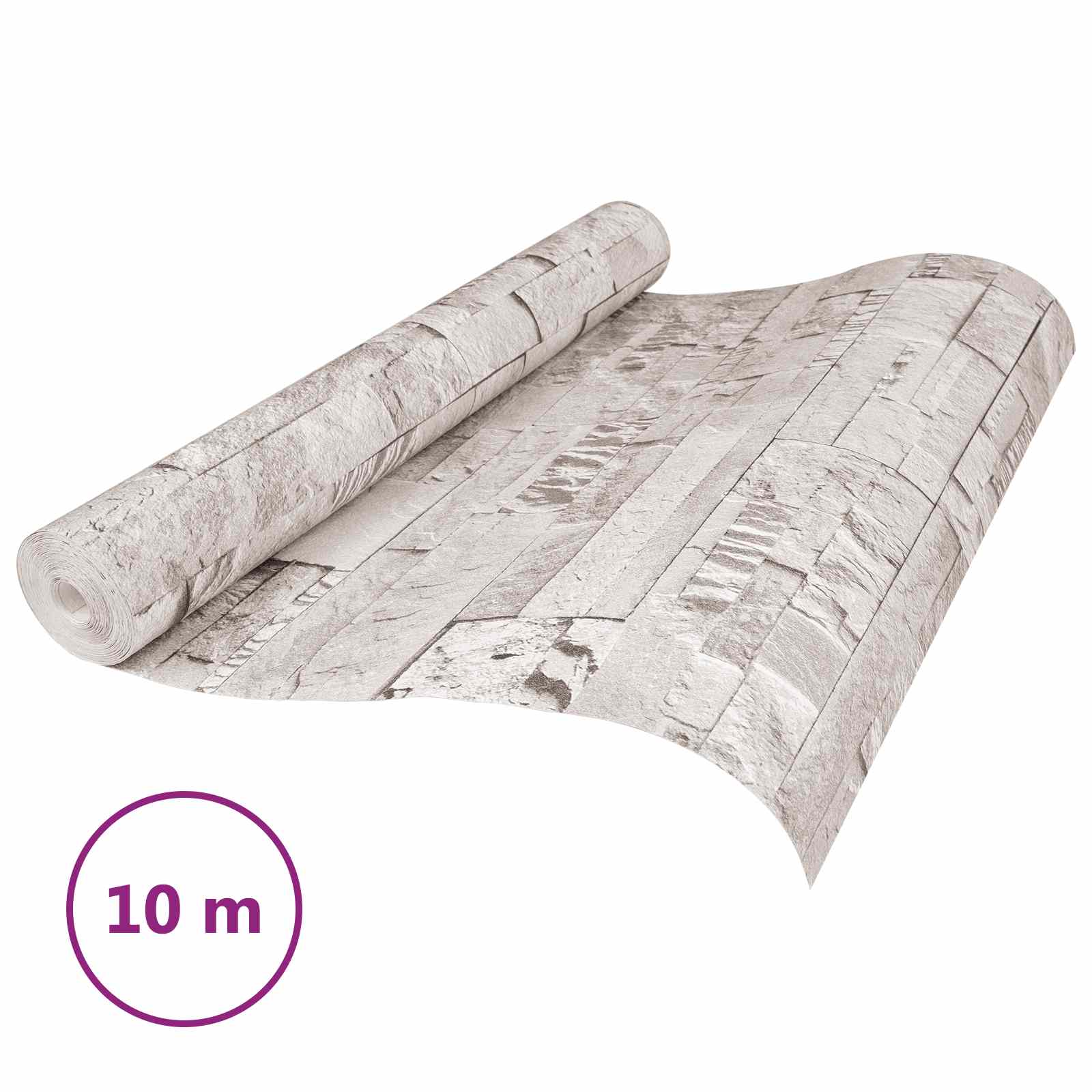 3D Steen Behang Crèmekleurig 10 x 0,53 m Non-Woven Stof image 2