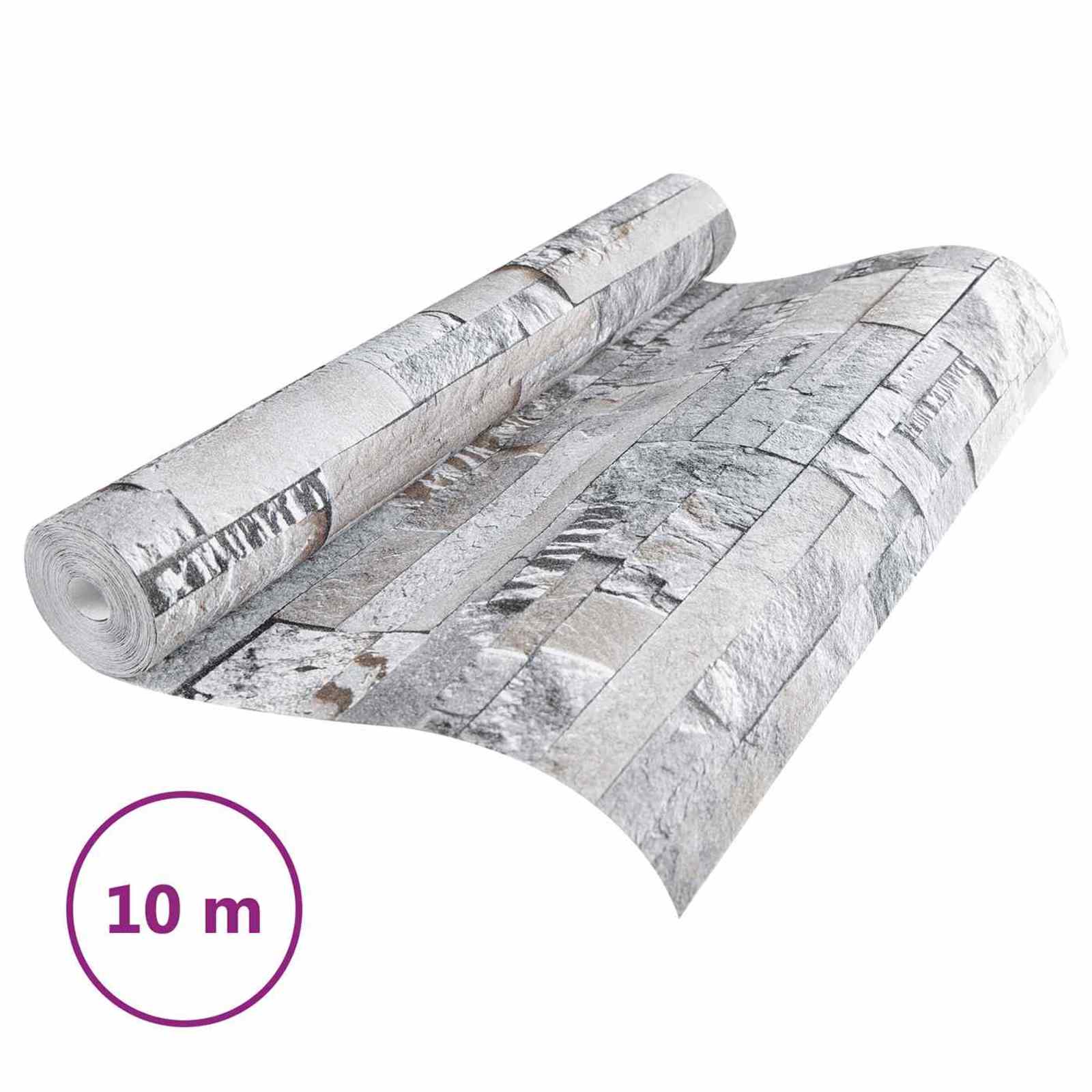 3D Steen Behang Grijs 10 x 0,53 m Non-Woven Stof image 2