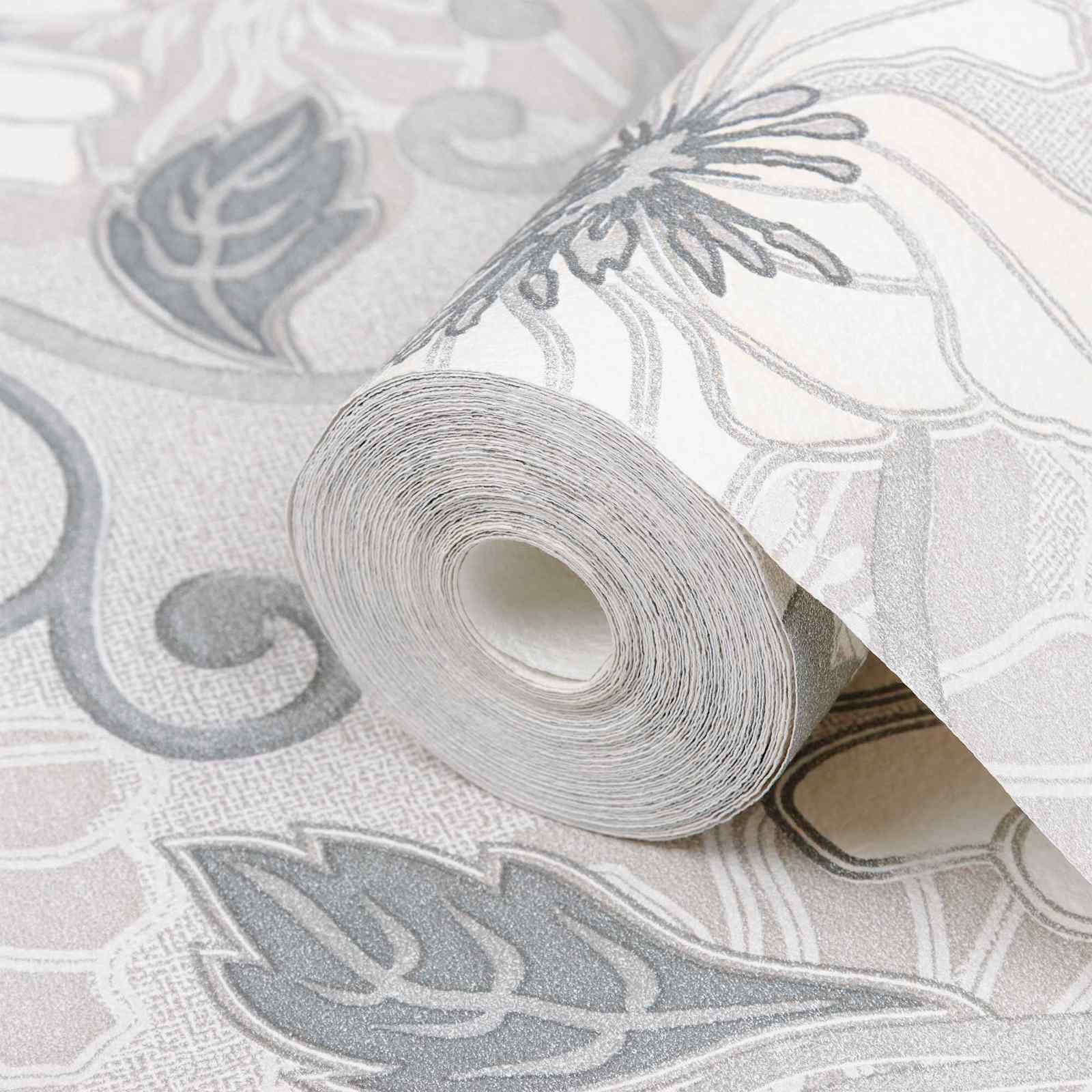 3D Vast Behang Gestreept Bloem 10 x 0,53 m Non-Woven Stof image 4