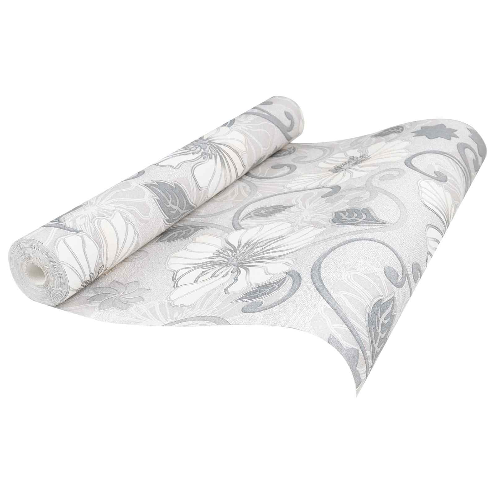 3D Vast Behang Gestreept Bloem 10 x 0,53 m Non-Woven Stof image 1