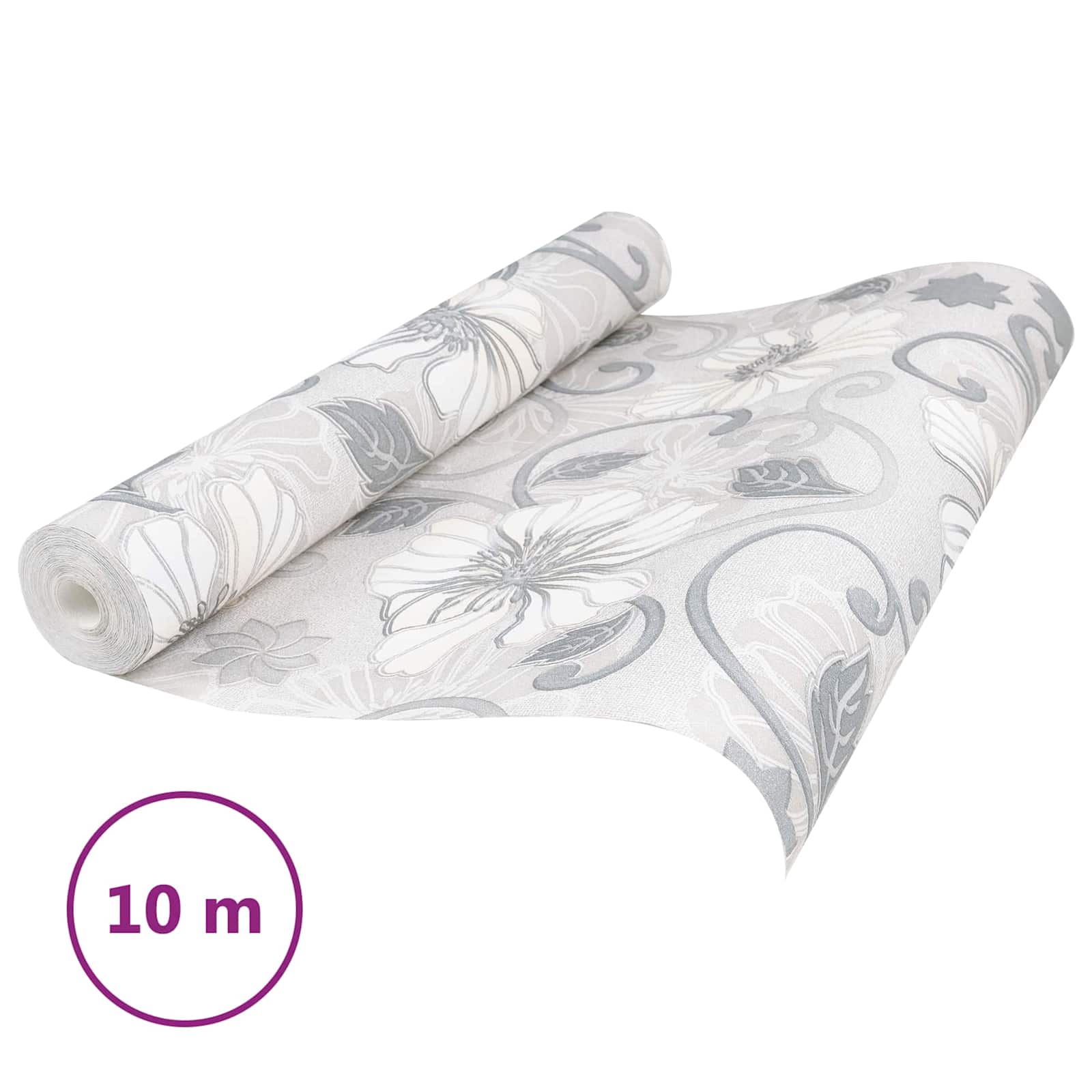 3D Vast Behang Gestreept Bloem 10 x 0,53 m Non-Woven Stof image 2