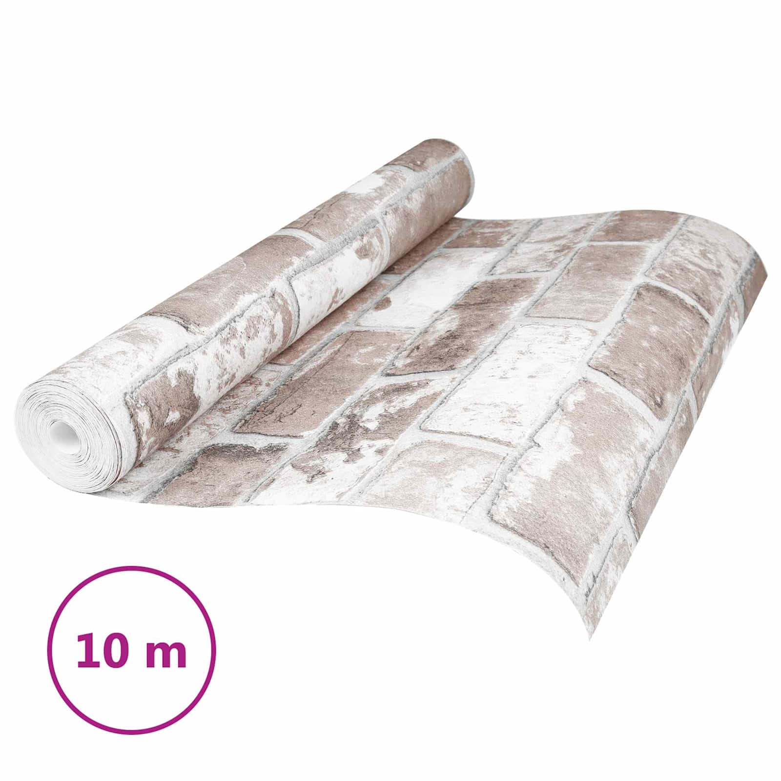 3D Vast Behang Gestreept Baksteen 10 x 0,53 m Non-Woven Stof image 2