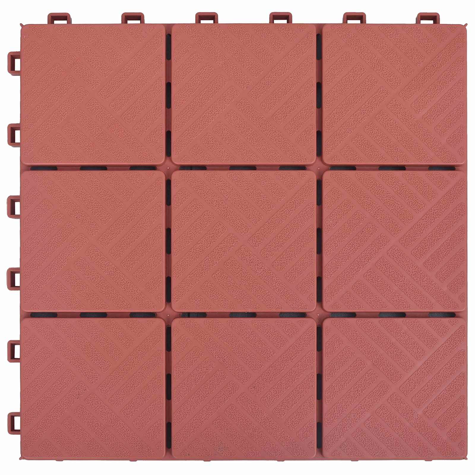 Terras Tegel 10 st Rood 30,5 x 30,5 x 2,2 cm Polypropyleen - Afbeelding 6