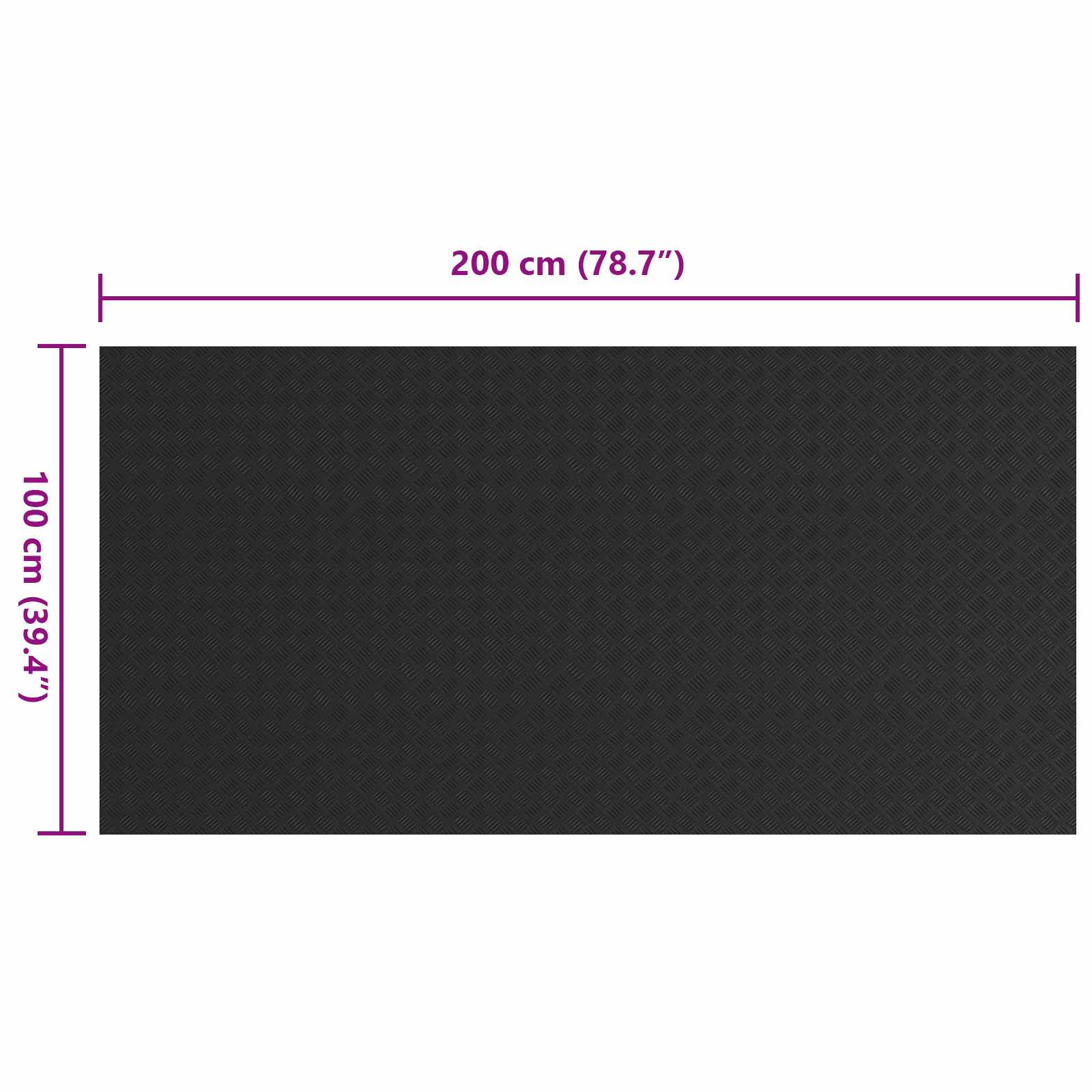 Vloermat Zwart 1 x 2 m Rubber image 6