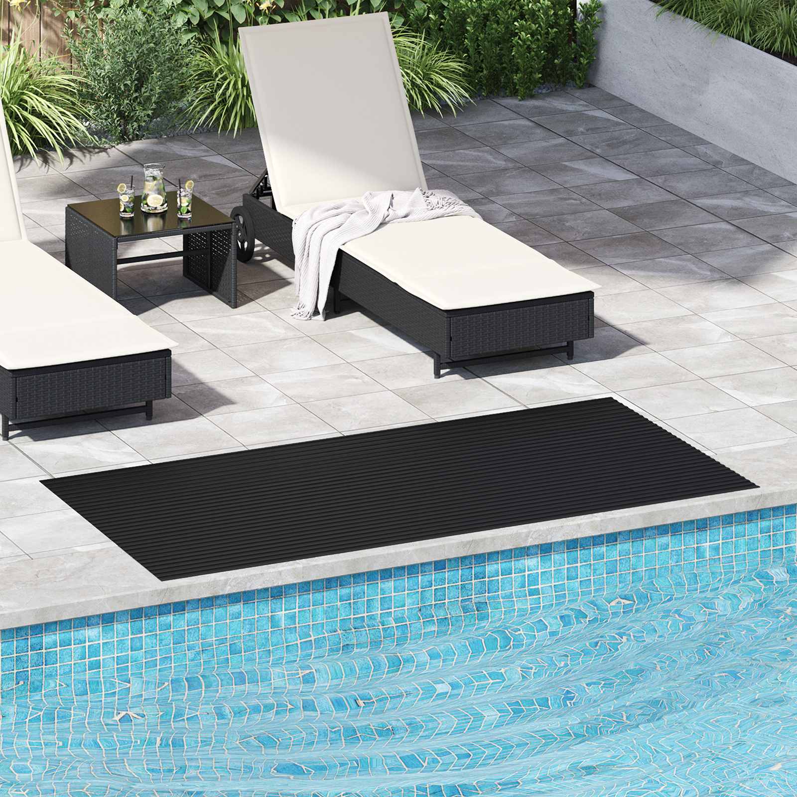 vidaXL Mat pentru Podea Negru 1 x 2 m Cauciuc