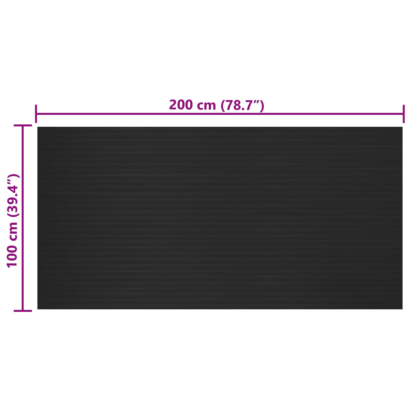Vloermat Zwart 1 x 2 m Rubber image 6