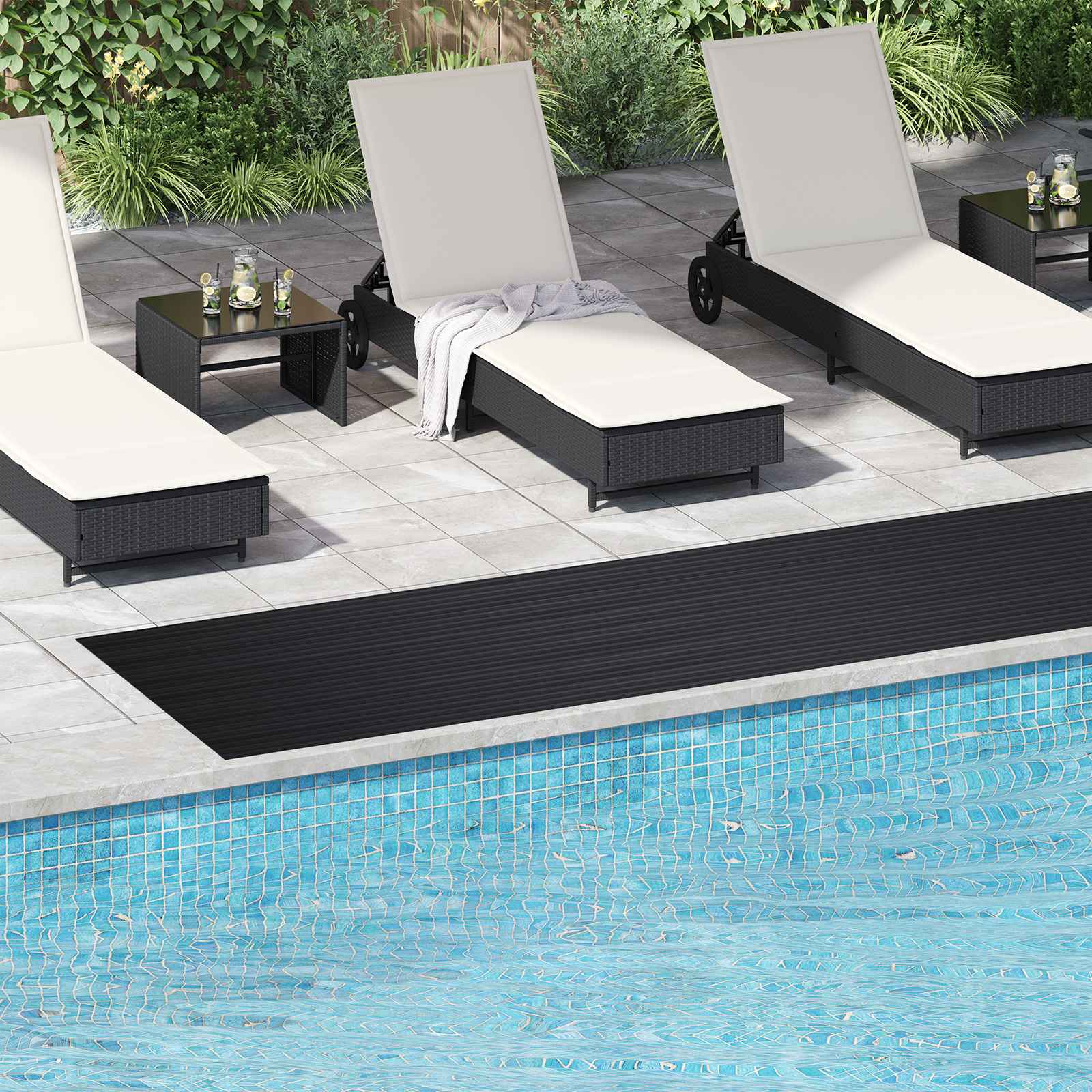 vidaXL Mat pentru Podea Negru 1 x 5 m Cauciuc