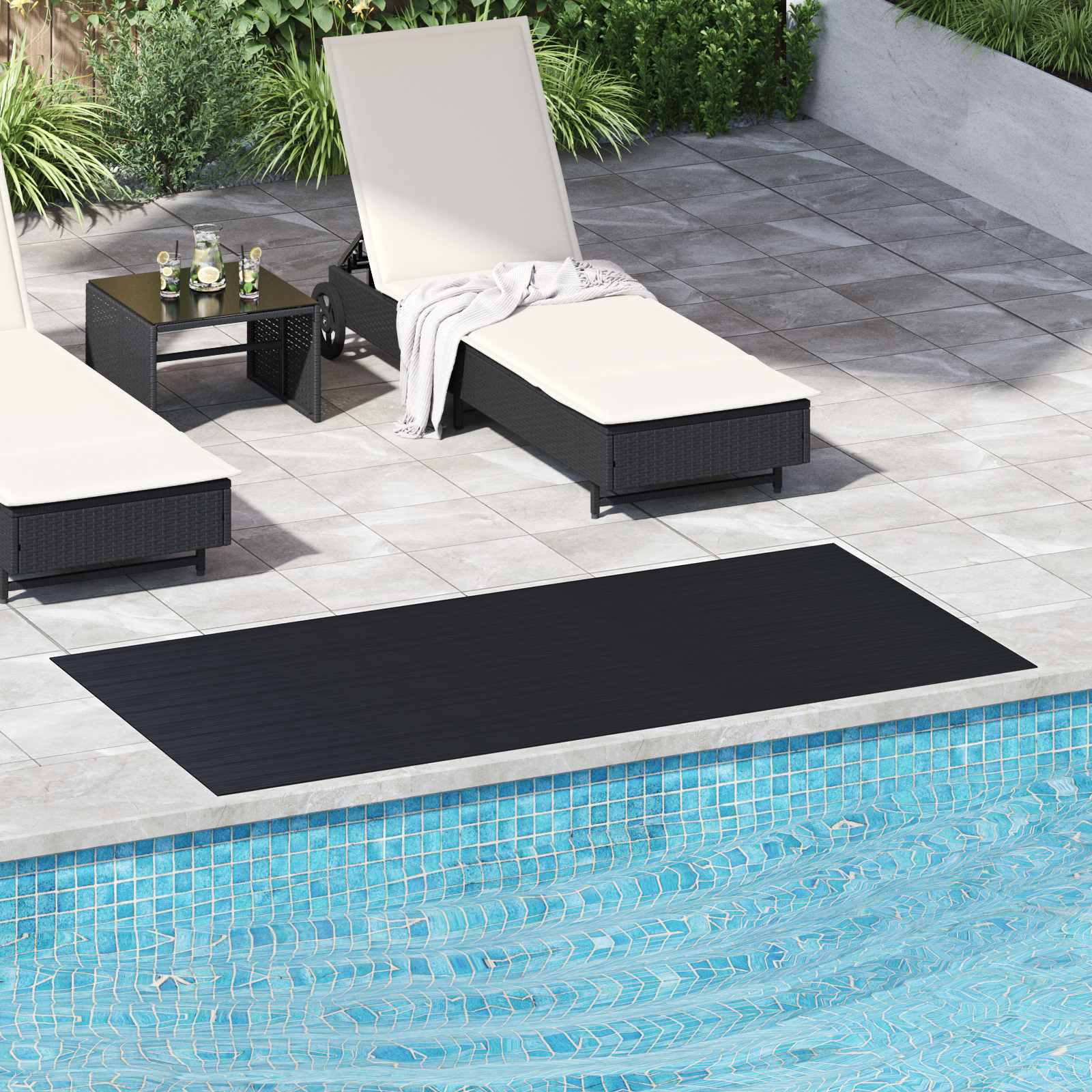 vidaXL Mat pentru Podea Negru 1 x 2 m Cauciuc