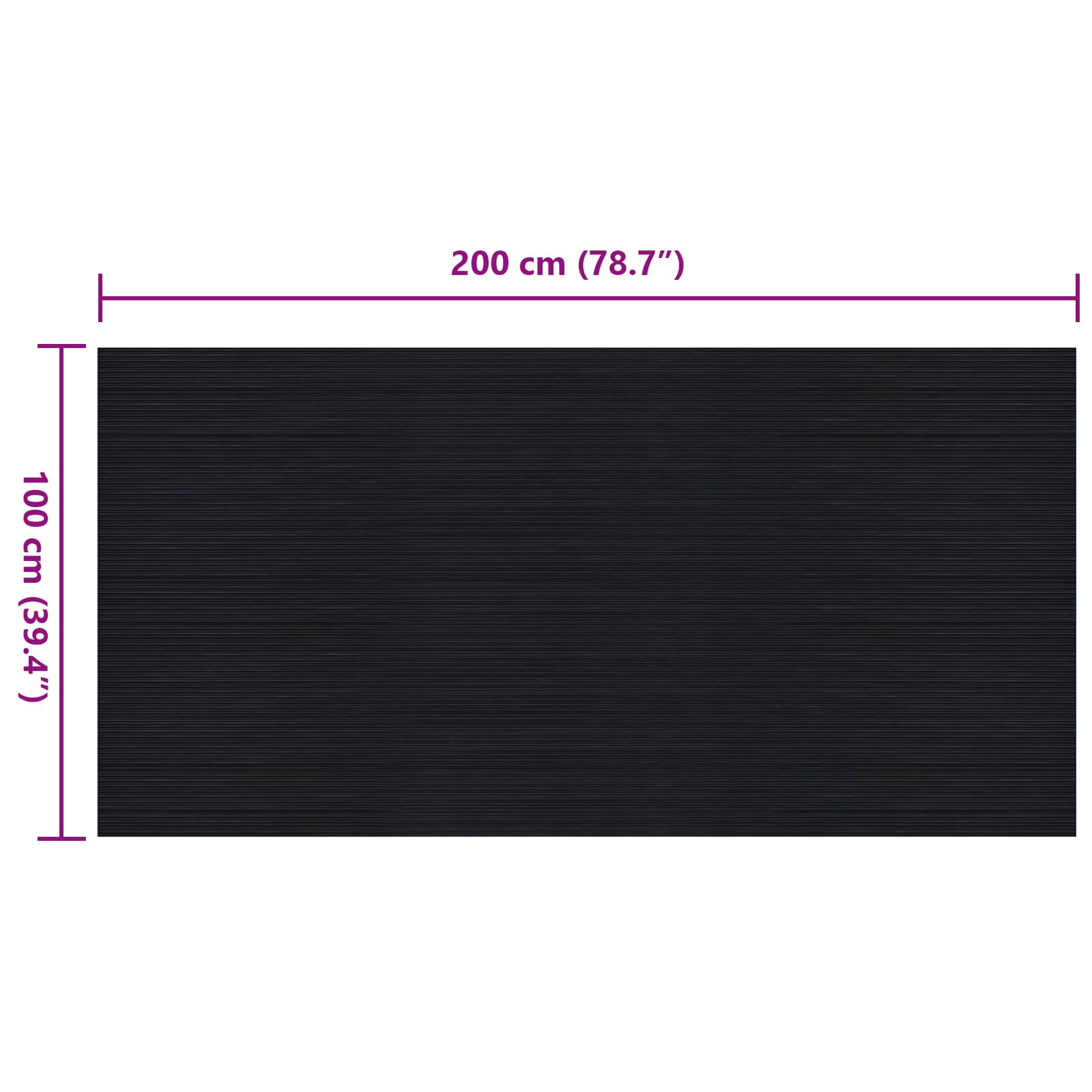 Vloermat Zwart 1 x 2 m Rubber image 6