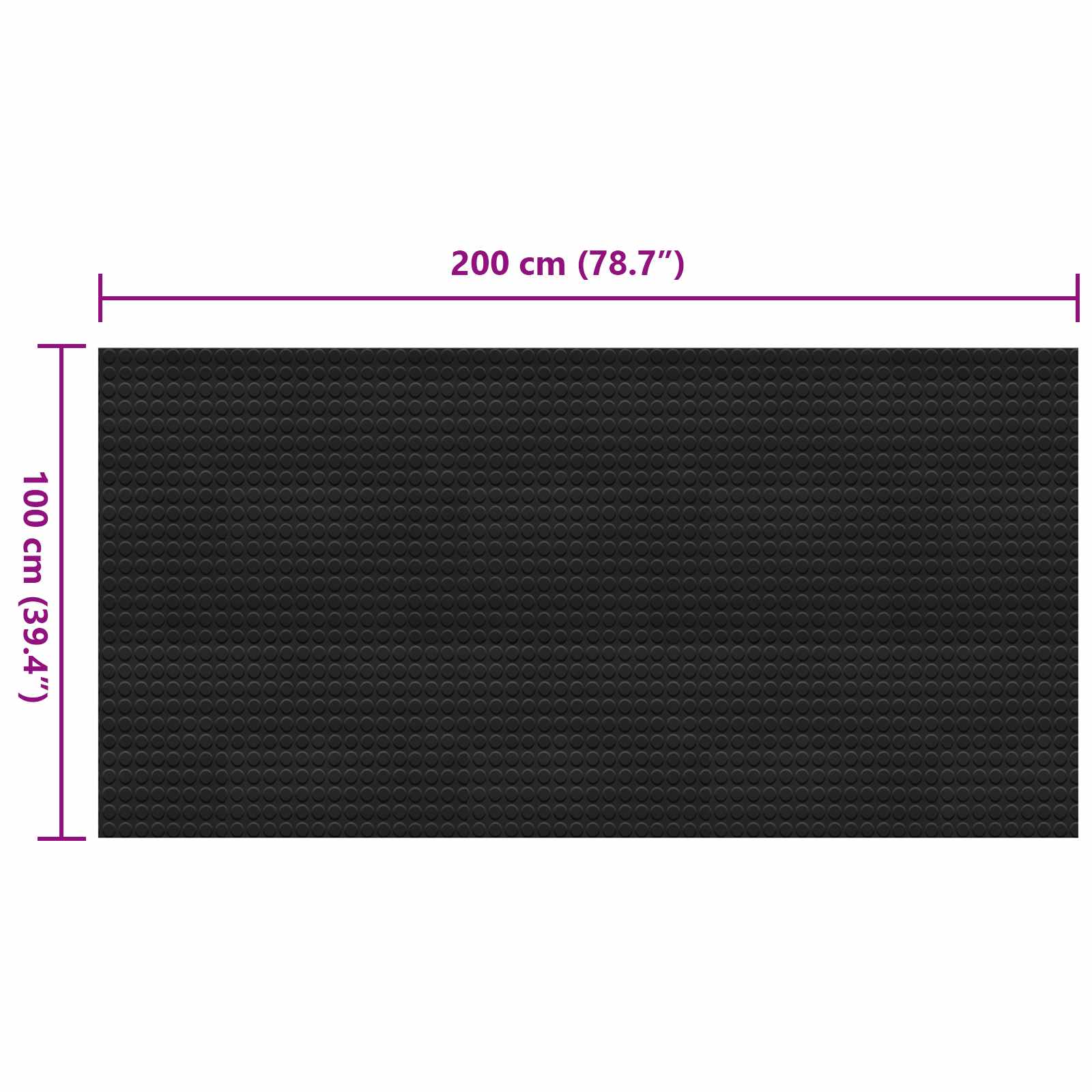 Vloermat Zwart 1 x 2 m Rubber image 6