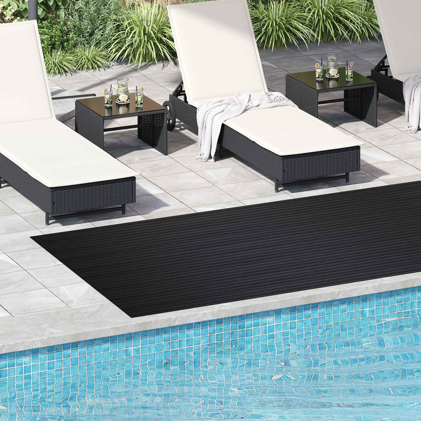 vidaXL Mat pentru Podea Negru 1,5 x 4 m Cauciuc