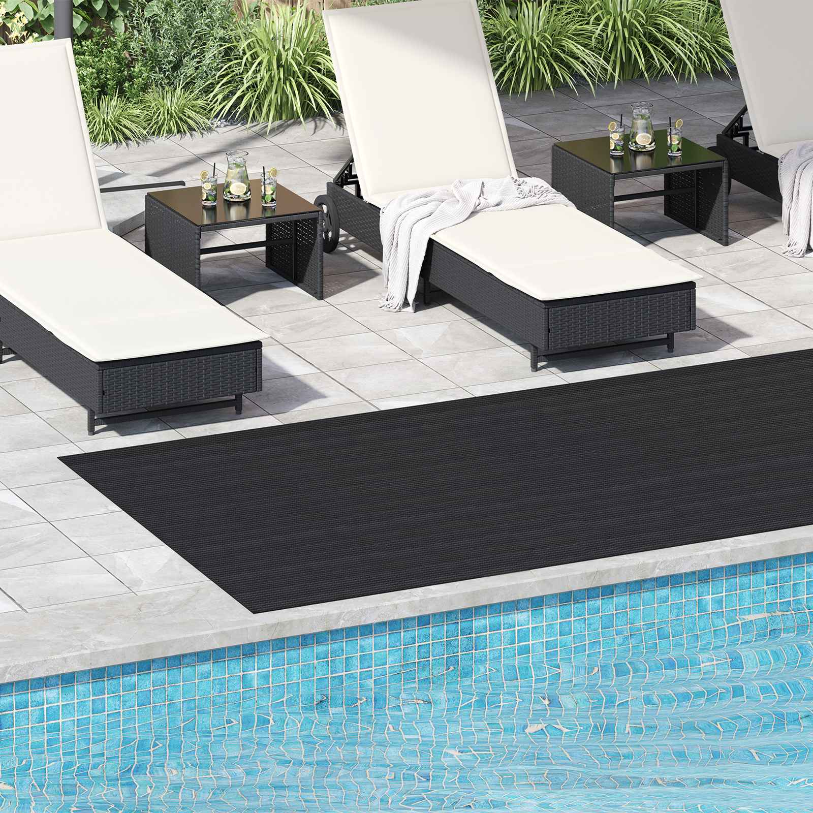 vidaXL Mat pentru Podea Negru 1,5 x 4 m Cauciuc