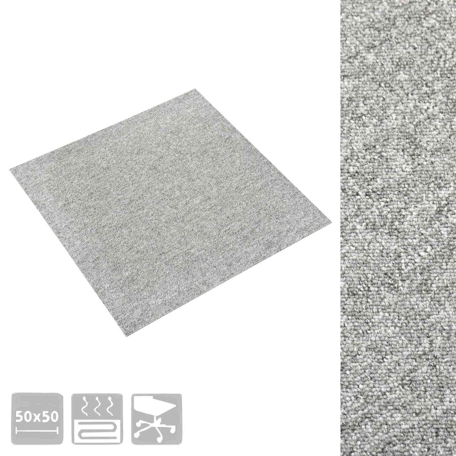 vidaXL Teppich 20 stk. Hellgrau 50 x 50 cm 100% Polypropylen – Bild 7