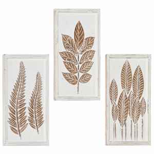 Umělecký dekor 3 pcs Hnědá a bílá 40 x 40 x 1,5 cm - obrázek 2