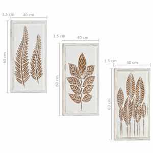 Umělecký dekor 3 pcs Hnědá a bílá 40 x 40 x 1,5 cm - obrázek 7