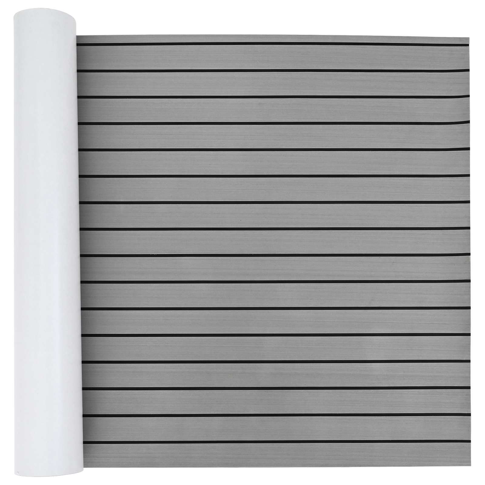 Bootmat Gestreept Lichtgrijs en zwart 240 x 90 cm EVA image 1