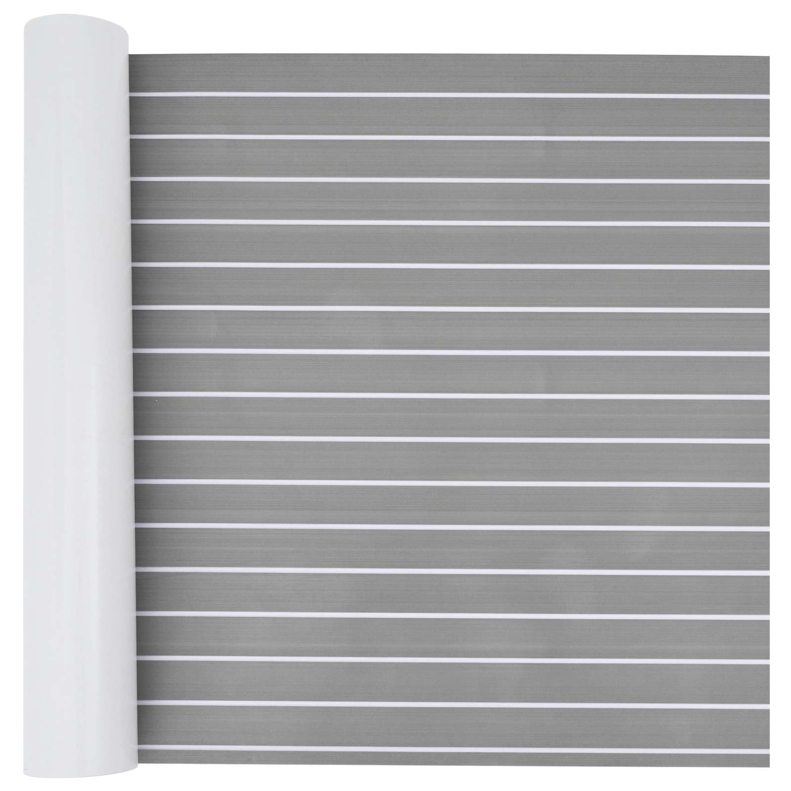 Bootmat Gestreept Lichtgrijs en wit. 240 x 90 cm EVA image 1