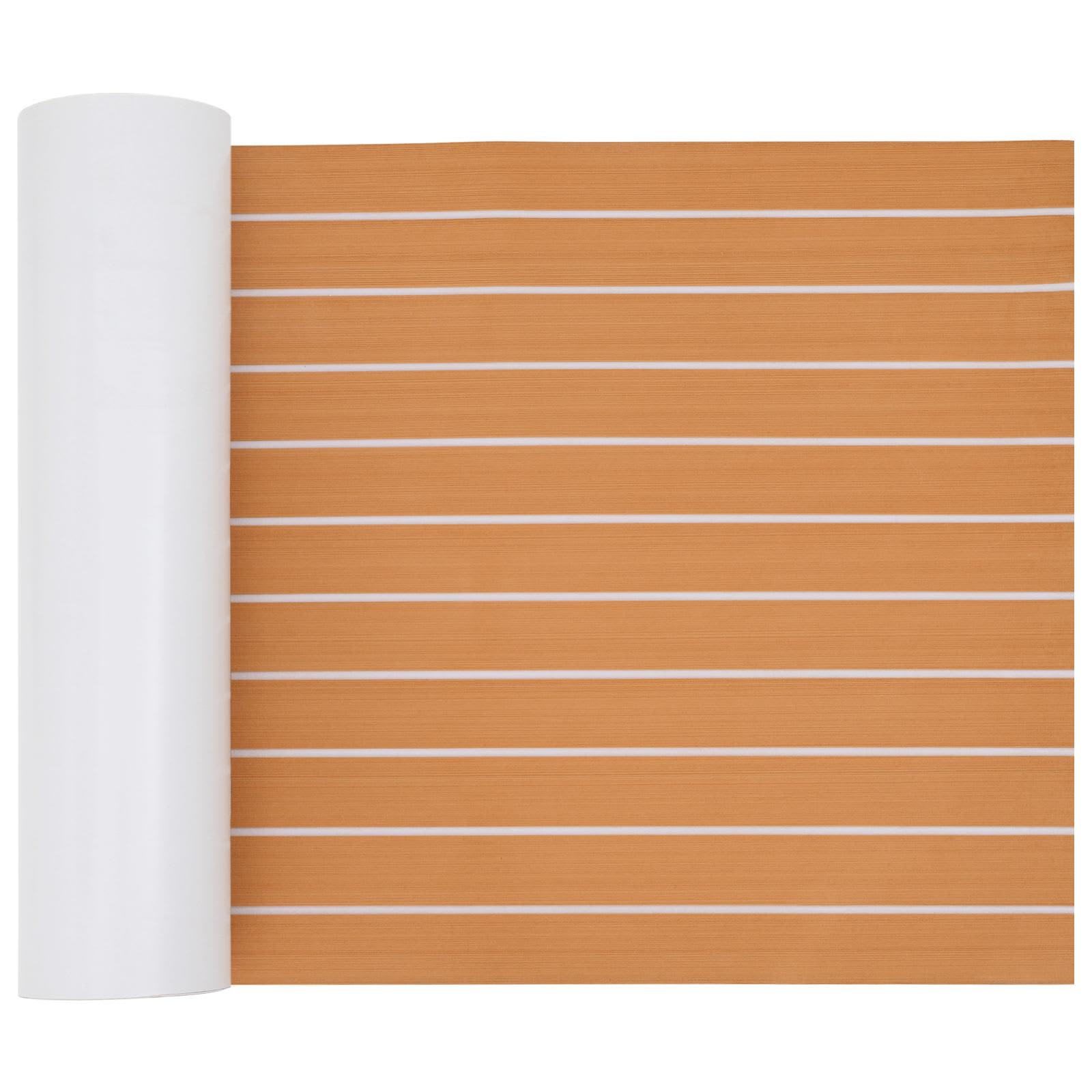 Bootmat Gestreept Bruin en wit 240 x 60 cm EVA image 1