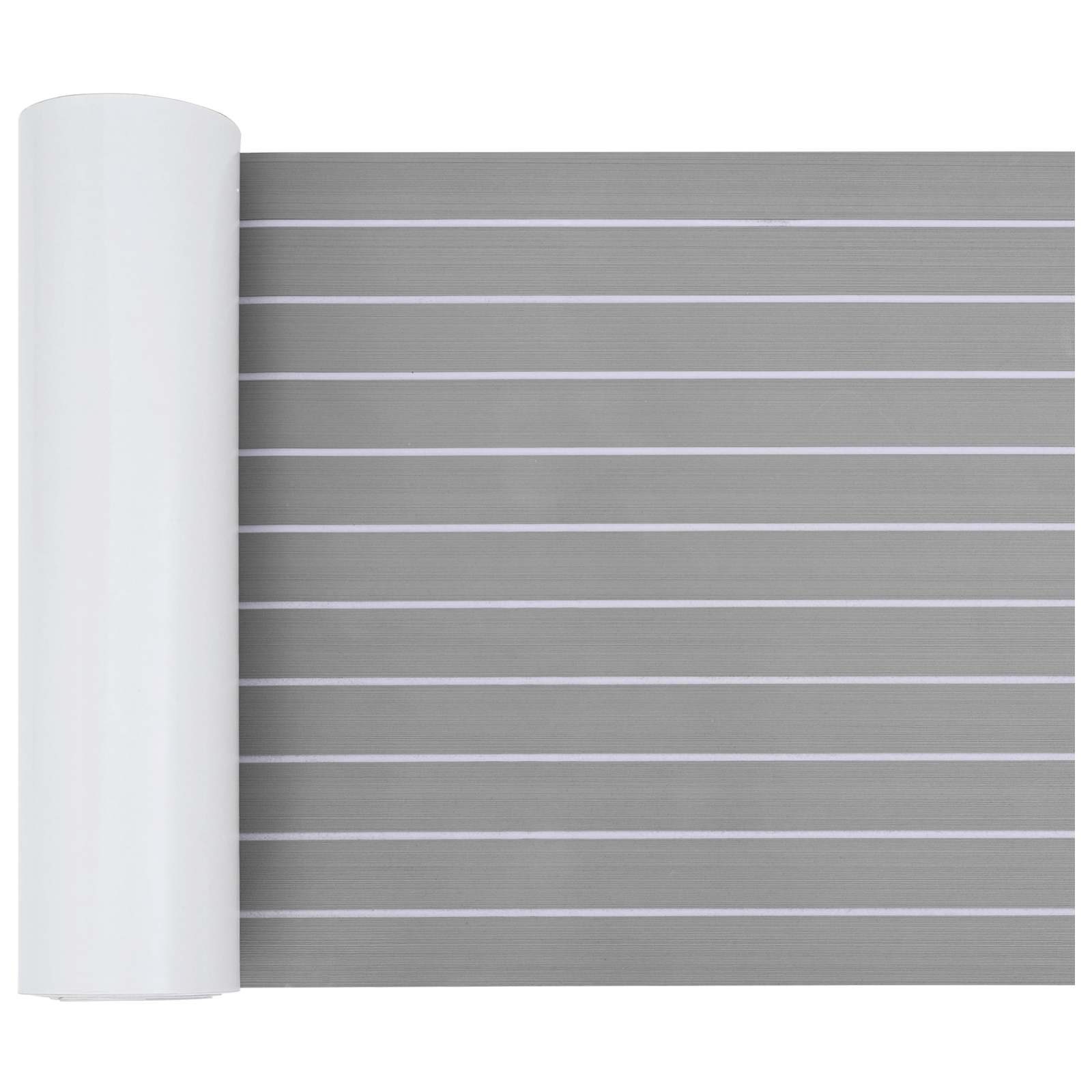 Bootmat Gestreept Lichtgrijs en wit. 240 x 60 cm EVA image 1