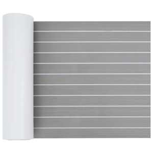 vidaXL Paadi matt Triibuline Helehall ja valge 240 x 60 cm EVA