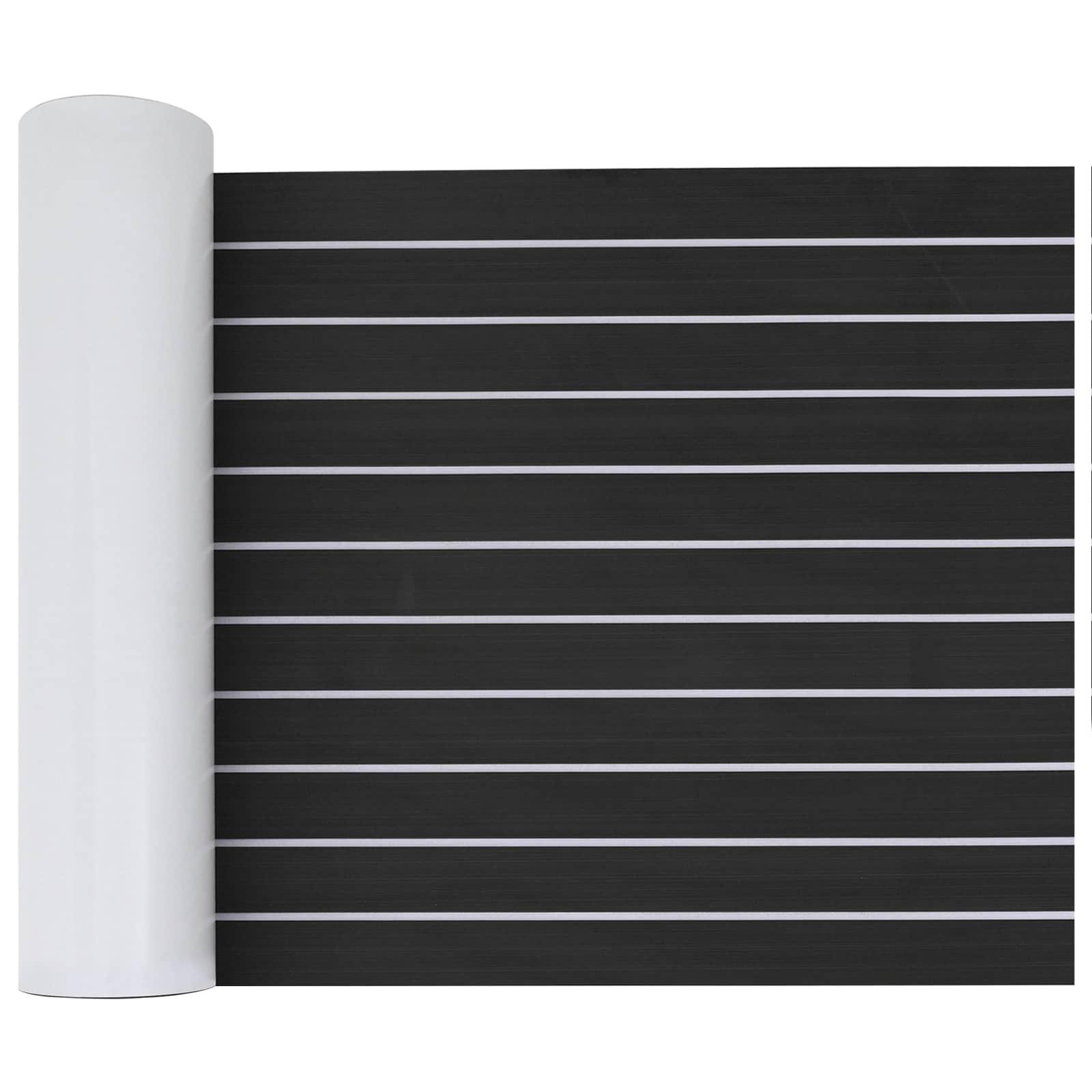 Bootmat Gestreept Donkergrijs en Wit 240 x 60 cm EVA image 1