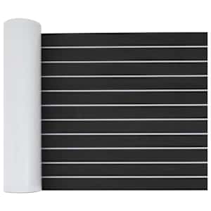 vidaXL Paadi matt Triibuline Tumehall ja Valge 240 x 60 cm EVA